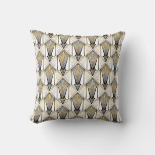 Art Deco, lyxigt guldmotiv Kudde