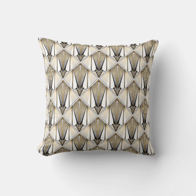 Art Deco, lyxigt guldmotiv Kudde (Framsida)
