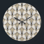 Art Deco, lyxmotif guld Stor Klocka<br><div class="desc">Art Deco mönster. Vintage guld svartvit bakgrund. Luxvaror, sömlös ornament. Tvåttio motiv för en kvinnas porträtt. En blandning av skönhet och konstnärligt uttryck. Vattenfärgen ögon, lash och läppar kom tillsammans i ett charmerande mönster. En lekfull och konstnärlig firande av feminin skönhet. bakgrund, mönster, abstrakt, illustration, blomma, struktur, dekoration, vintage, guld,...</div>