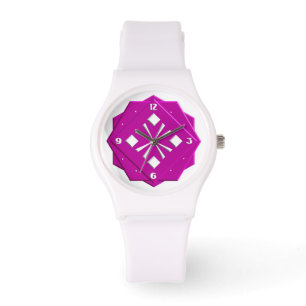Art Deco-magentans geometriska mönster Armbandsur
