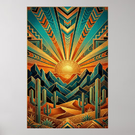 Art Deco Majestic Mesa Affisch - Geometrisk Öken