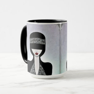 Art Deco-målad blapper Mugg