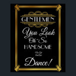 Art deco Manar Bathroom-tecken Poster<br><div class="desc">Art deco Manar Bathroom-tecken</div>