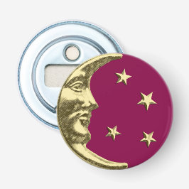 Art Deco Måne och Stars - Burgundy och Guld Flasköppnare