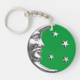 Art Deco Måne och Stars - Jade Grönt och Silver