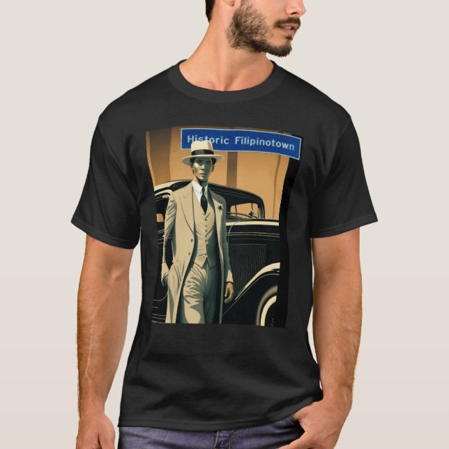 Art Deco Manong Apparel Celebrating Historic Filip T Shirt (Framsida)
