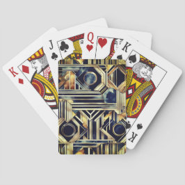 Art-deco marble Black och guld Jazzy Geometric Casinokort
