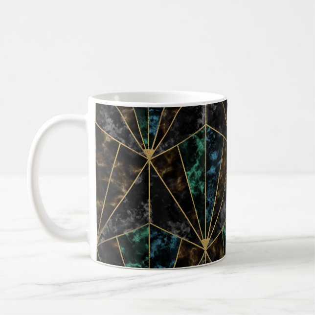 Art Deco Marble: Malachite Luxury Kaffemugg (Vänster)