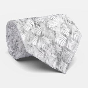ART DECO MARBLE MONOCHROME FEATHERERED TIE SLIPS