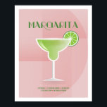 Art Deco Margarita Poster<br><div class="desc">Margarita-illustrationen är en del av den klassiska Cocktail-samlingen. Ritad i en konst deco stil med de grundläggande receptingredienserna för att skapa cocktail.</div>