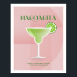 Art Deco Margarita Poster<br><div class="desc">Margarita-illustrationen är en del av den klassiska Cocktail-samlingen. Ritad i en konst deco stil med de grundläggande receptingredienserna för att skapa cocktail.</div>