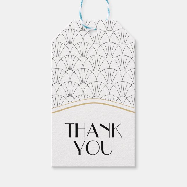 Art Deco-Märkre för favoriter/välkomstpåsar Presentetikett (Framsidan)