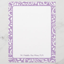 Art Deco Mauve Ornate Personlig Letterhead Brevhuvud