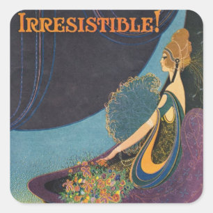 Art Deco Mavis Parfym annons Fyrkantigt Klistermärke