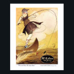 Art Deco McCallum Hosiery Poster<br><div class="desc">Denna förtjusande reklam för vintagen till McCallum Silke Hosiery är alldeles utmärkt. På vacker hösttonad färg,  med ett underbart ungt dam-fiske med vinden som blåste hennes klänning något. På bildtexten står det: "Du vet precis att hon bär dem."</div>