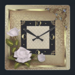 Art Deco med ro Fyrkantig Klocka<br><div class="desc">Underbar klockdesign. Du kommer att kärlek det som andra. Du kan fritt använda den här designen för andra produkter som du gillar eller anpassa och lägga till texten. Följ mig för mer. Ha en trevlig dag.</div>