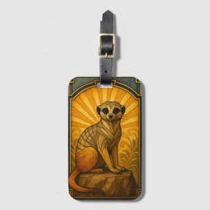 Art Deco Meerkat Illustration Bagagebricka