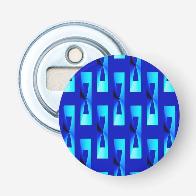 Art Deco Metallic Geometric - Cobalt Blue Flasköppnare (Framsidan)
