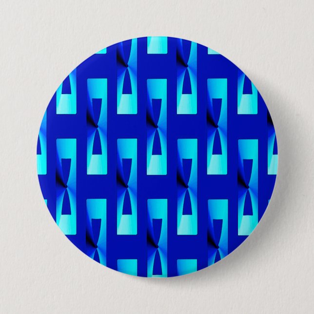 Art Deco Metallic Geometric - Cobalt Blue Knapp (Framsida)