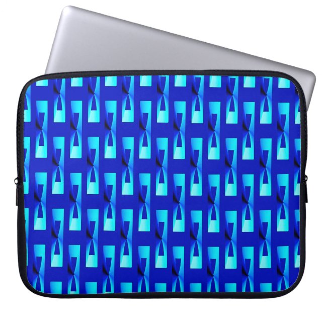 Art Deco Metallic Geometric - Cobalt Blue Laptop Sleeve (Framsidan)