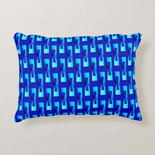 Art Deco Metallic Geometric - Cobalt Blue Prydnadskudde (Framsidan)