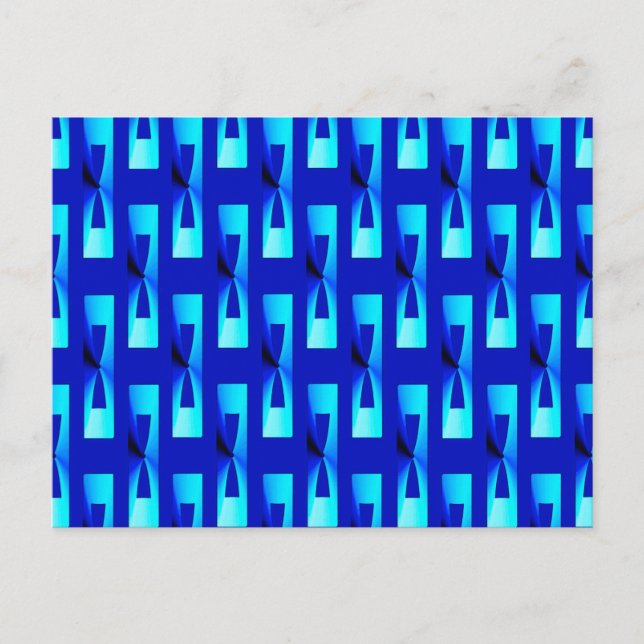Art Deco Metallic Geometric - Cobalt Blue Vykort (Framsida)