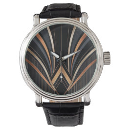 Art Deco Metallic Geometric Elegance Armbandsur