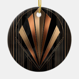 Art Deco Metallic Geometric Elegance Julgransprydnad Keramik