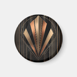 Art Deco Metallic Geometric Elegance Magnet