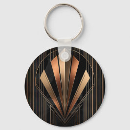 Art Deco Metallic Geometric Elegance Nyckelring