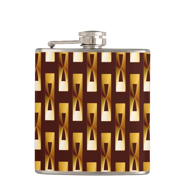 Art Deco Metallic Geometric - Guld och Chocolate Fickplunta (Framsidan)
