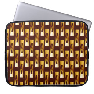 Art Deco Metallic Geometric - Guld och Chocolate Laptop Sleeve