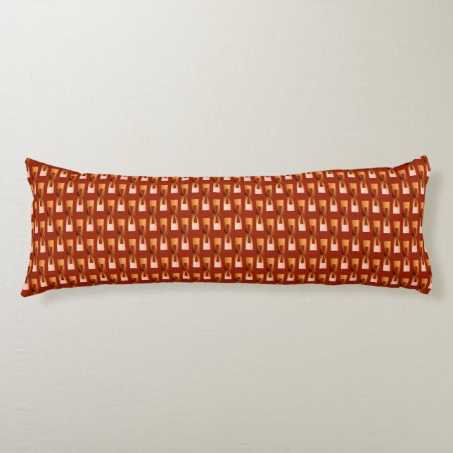 Art Deco Metallic Geometric - koppar och rost Kroppskudde (Framsidan)