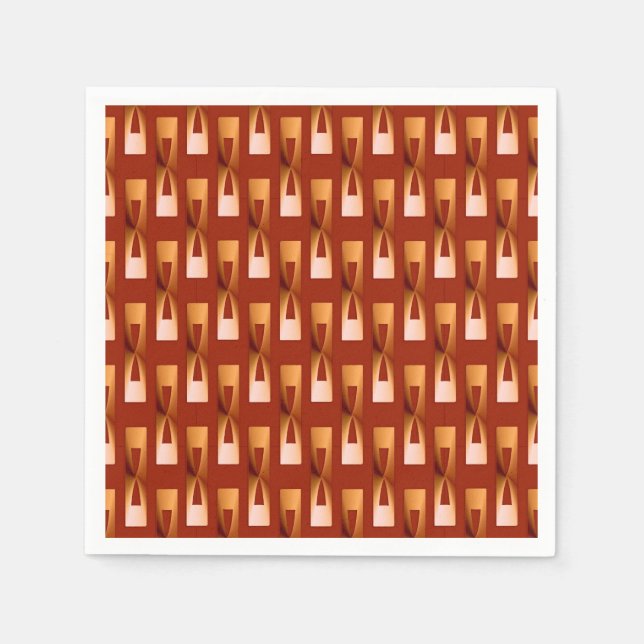 Art Deco Metallic Geometric - koppar och rost Pappersservett (Framsidan)