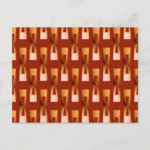 Art Deco Metallic Geometric - koppar och rost Vykort