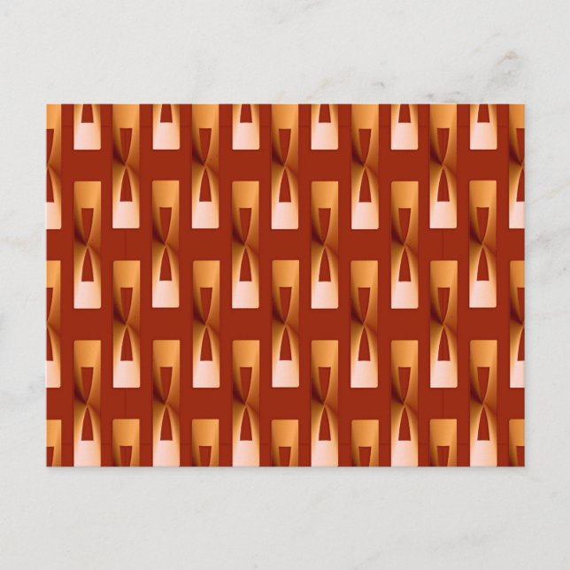 Art Deco Metallic Geometric - koppar och rost Vykort (Framsida)