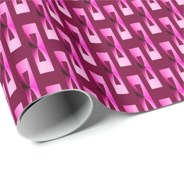 Art Deco Metallic Geometric - Orchid och Lila Presentpapper (Rullad Hörn)