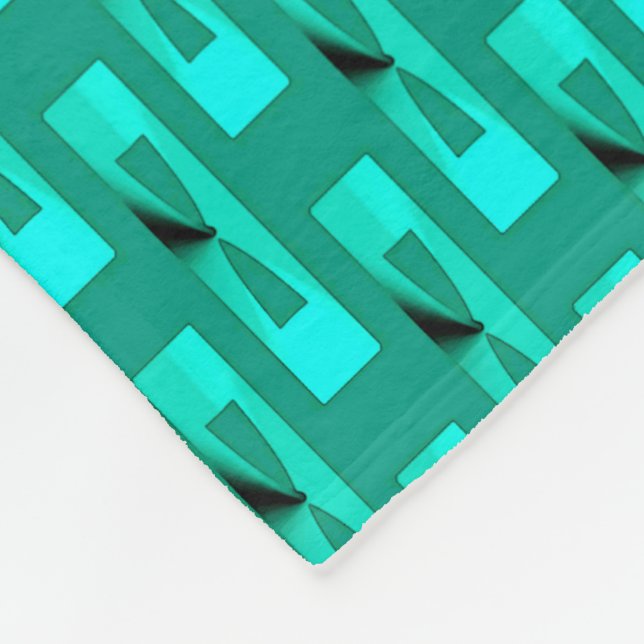 Art Deco Metallic Geometric - Peacock and Teal Fleecefilt (Hörn)