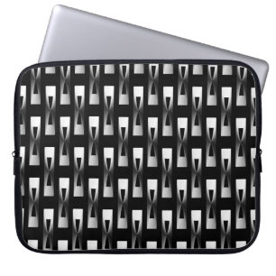 Art Deco Metallic Geometric - Silver och Black Laptop Sleeve