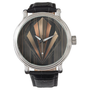 Art Deco Metallisk Geometrisk Elegans Armbandsur