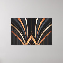 Art Deco Metallisk Geometrisk Elegans Canvastryck