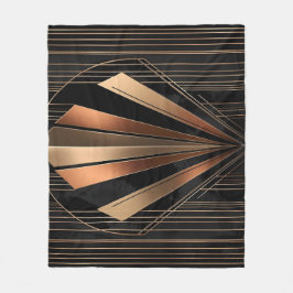 Art Deco Metallisk Geometrisk Elegans Fleecefilt