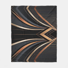 Art Deco Metallisk Geometrisk Elegans Fleecefilt