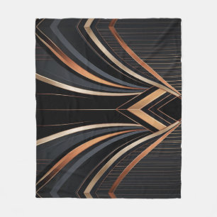 Art Deco Metallisk Geometrisk Elegans Fleecefilt