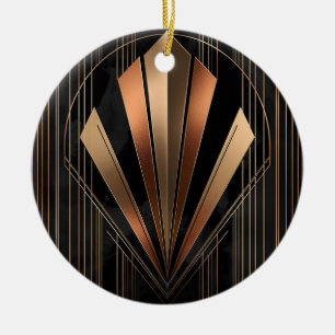 Art Deco Metallisk Geometrisk Elegans Julgransprydnad Keramik