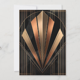 Art Deco Metallisk Geometrisk Elegans Julkort