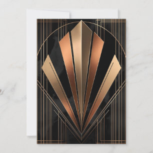 Art Deco Metallisk Geometrisk Elegans Julkort