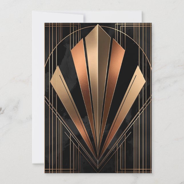 Art Deco Metallisk Geometrisk Elegans Julkort (Framsida)