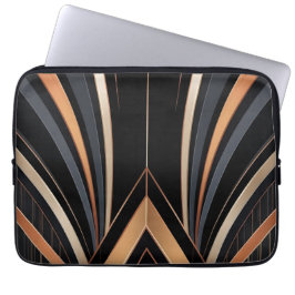 Art Deco Metallisk Geometrisk Elegans Laptop Fodral