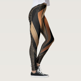 Art Deco Metallisk Geometrisk Elegans Leggings